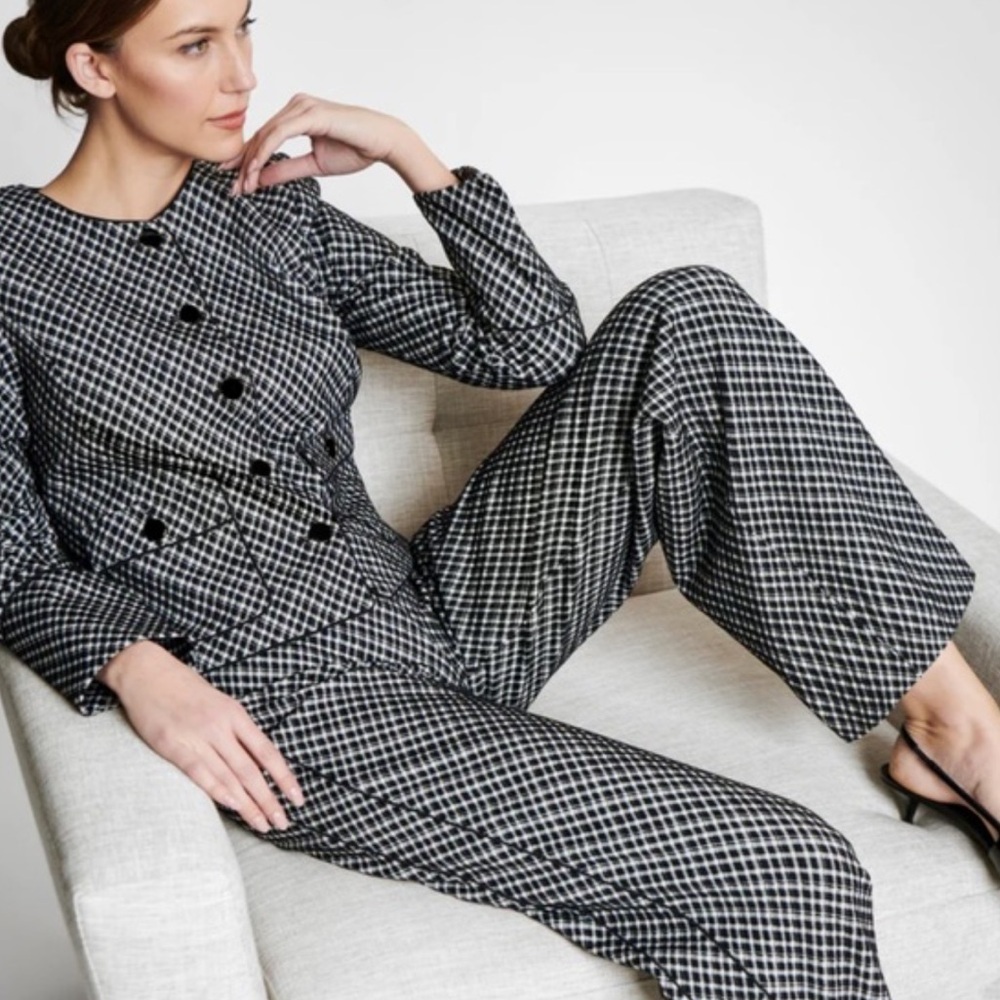 SPANX Ponte Lady Blazer Jacket + Pant in Jacquard
Classic Black Plaid | Suit Set